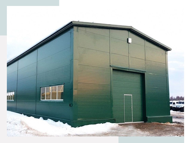 Двускатные ангары в Реже