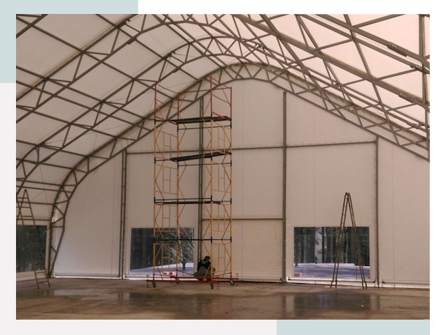 Шатровые ангары в Реже